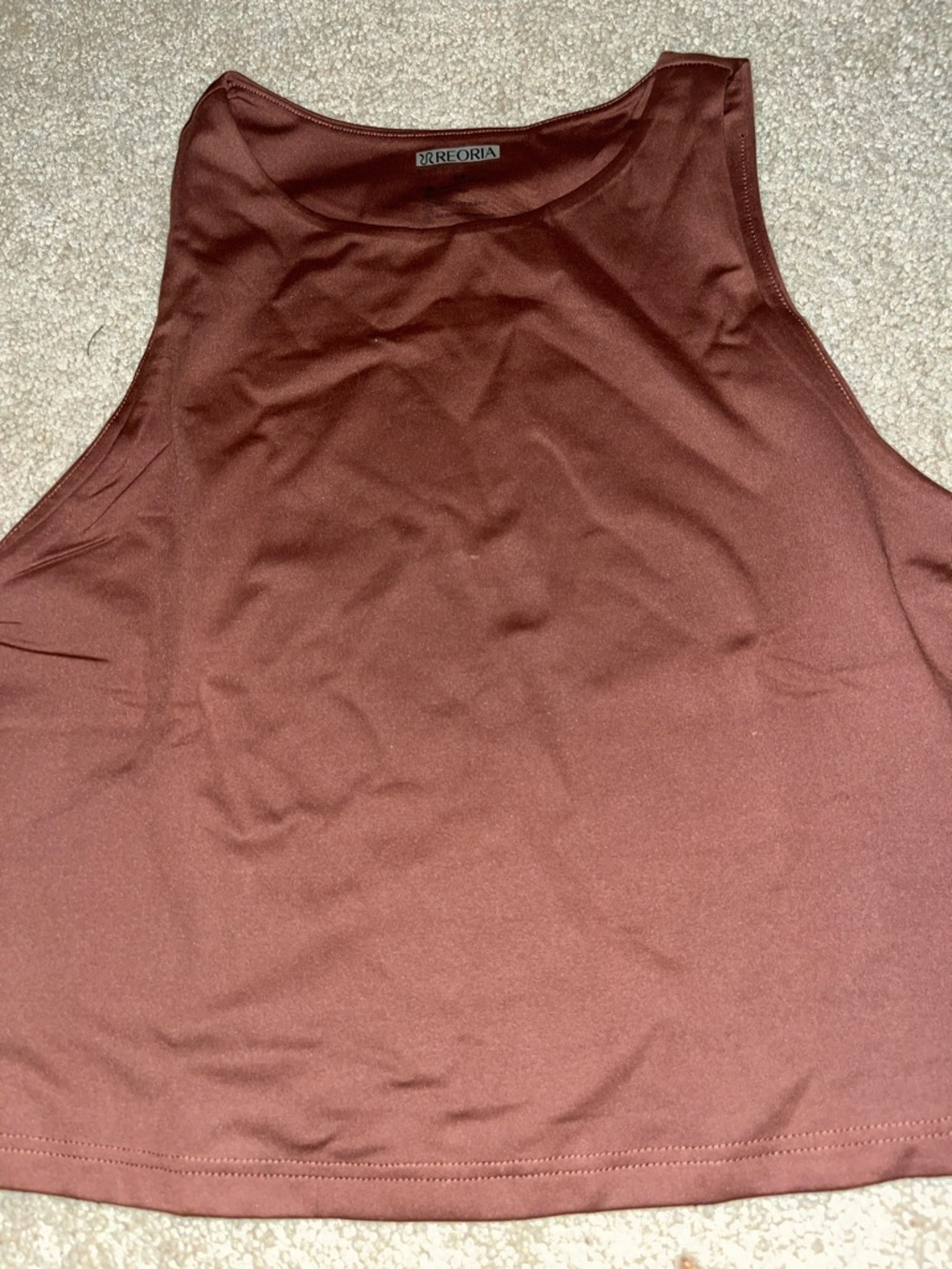 ReoRia Brown Sleeveless Crop Top